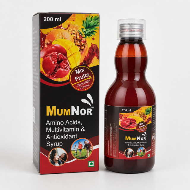 MumNor amino acids multivitamin and antioxidant syrup 200 ml MEDNOR pack