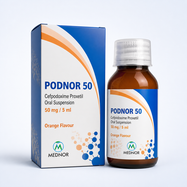 Podnor 50 Cefpodoxime Proxetil oral suspension MEDNOR product pack